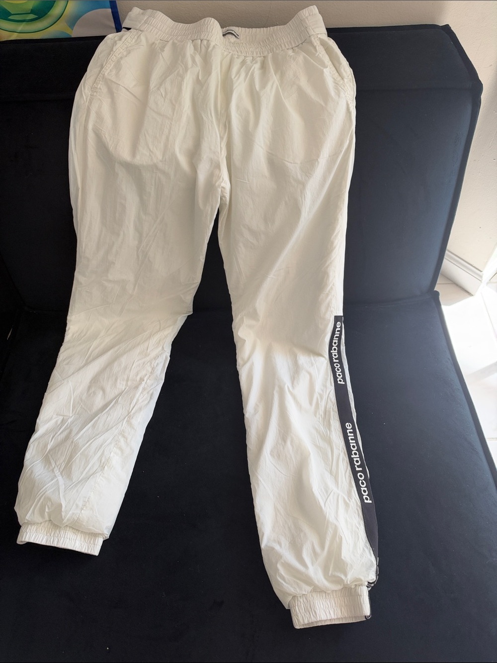Paco Rabanne White Track Joggers with Branded Side Stripe